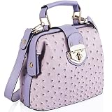 Lilac Ostrich Doctors Faux Leather Bag JC70498