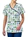 Tafford Frog Hop Crossover Print Print Scrub Top - Size Large Tafford Frog Hop Crossover Print Print Scrub Top - Size Large