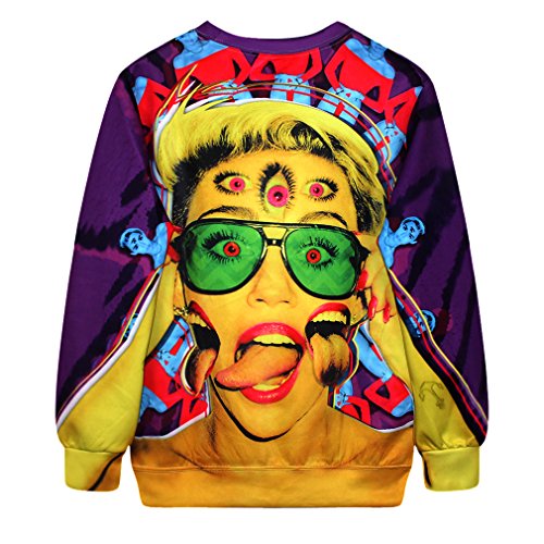 Ninimour- Women's 3D Autumn Winter Digital Print Pullover Outwear