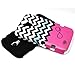 Galaxy S4 Case, MagicMobile Hybrid Impact Shockproof Protective Case for Samsung Galaxy S4 Cover Hard Armor Shell and Soft Layer [Chevron Pattern with Infinity Pink Love Design and Black Silicone]