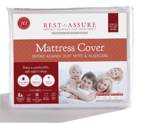 King Size Instyle Furnishing Premium 100% Waterproof Mattress Protector, Hypoallergenic, Breathable Soft Cotton Terry Mattress Cover, Protects Against Dust Mites, Allergens, Bacteria, Mold, Mildew, and Fluids, 10 Year Warranty.