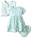 Rosie Pope Baby Girls' 3 Piece Chevron Printed Jersey Dress, Diaper Cover and Vest Set