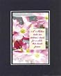 Beautiful and Inspiring 8 x 10 Inches Frame able Mother's Day Floral Note Card (A Mother Holds her Children's hands for a while, their Hearts Forever) on Double Beveled Matting