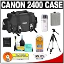 Canon 2400 Digital SLR Camera Case Gadget Bag + Tripod + LP-E5 Battery + Accessory Kit for EOS Rebel XS, XSi & T1i