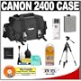 Canon 2400 Digital SLR Camera Case Gadget Bag + Tripod + LP-E5 Battery + Accessory Kit for EOS Rebel XS, XSi & T1i