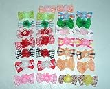 30 Dog Hair Bows 2 inch size - 3D with Shiffon Flower & Beads - Excellent for Girl Doggies!!!-handmade for Grooming