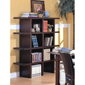 Wood Grain Finish Stackable Bookcase Full Unit (4 Shelves) by AtHomeMart