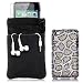 APPLE IPOD TOUCH 4TH GEN 4 PC LUXURY GIFT ACCESSORY PACK - LEOPARD SPOTS DIAMANTE CASE / COVER / SHELL / SHIELD, SCREEN PROTECTOR, HEADSET, POUCH CASE PART OF THE QUBITS ACCESSORIES RANGE