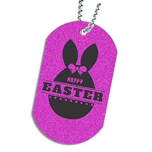 Happy Easter Bunny Egg Dog Tag Necklace