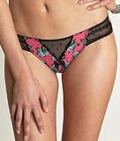 Betsey Johnson Intimates Floral Print Stretch Mesh Thong Panty