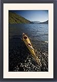 Framed Prints of Kyak on the shore of Lago Puelo, Puelo National Park, El Bolson, Rio Negro, from Robert Harding