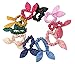 10x Cute Women's Dot Rabbit Ear Hair Bow Tie Bands Chiffon Ponytail Holder Hot