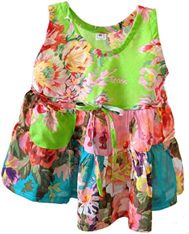 Exotic Elegance Kids Girl Boho Floral Multicolored Tank Dress One Size Age 1-2 Years.
