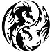 Dragon Yin Yang Tribal Sticker Laptop Window Car Truck Decal | Black | 5.5