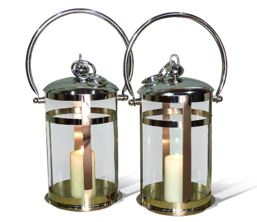 Pair Cardoso Modern Silver Lanterns