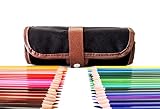 Adult Coloring Pencils With Case - 48 Artist Pencil Kit - Roll Up Canvas Pouch - Art Supplies For Sketching, Drawing, Coloring Books For Kids - Quality Set With Sharpener - Large Variety Of Colors