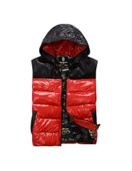 Sports: BIGGUY mens super-fat Down Series Hooded down vest - BIGGUY