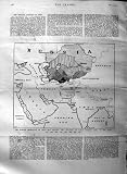 1884 Map Russia India Merv Arabia Bay Bengal Mongolia