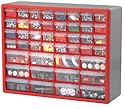 Akro Mils 44 Drawer Cabinet - 10744 - Red and Gray