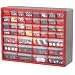 Akro Mils 10744 44 Drawer Hardware and Craft Cabinet, Red and Gray