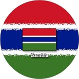 58mm Round Badge Style Fridge Magnet Gambia Flag