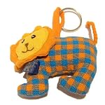 Lapis Keychain 01 Blue Stone Lion Stuffed Animal Silver Key Ring Crystal