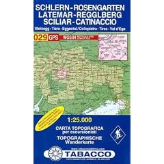 Schlern, Rosengarten, Latemar, Regglberg: Wanderkarte Tabacco 029. 1:25000