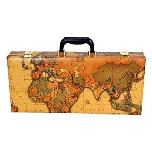 Western Mah Jongg Set In World Map Printed Brief Case - Mah-Jong Sets