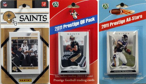 NFL New Orleans Saints Licensed 2011 Score Team Set with Twelve Card 2011 Prestige All-Star and Quarterback Set