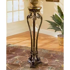 Black With Gold Tipping Pedestal by 