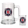 Chicago Fire MLS Glass Tankard and Square Shot Glass Set - Primary Team Logo Chicago Fire MLS Glass Tankard and Square Shot Glass Set - Primary Team Logo