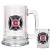 Chicago Fire MLS Glass Tankard and Square Shot Glass Set - Primary Team Logo by Great American Products