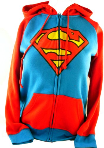  Supergirl Ladies Hoodie - Classic Superman "S" Logo on Blue and Red