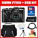Nikon COOLPIX P7100 10.1 MP Digital Camera with 7.1x Optical Zoom NIKKOR ED Glass Lens and 3-Inch Vari-Angle LCD (Black) + 8GB Deluxe Accessory Kit