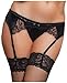 Seven Til Midnight Women's Stretch Satin and Lace Garter Belt