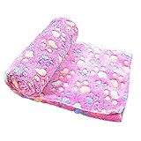 Pet Dog Cat Puppy Kitten Soft Blanket Doggy Warm Bed Mat Paw Print Cushion