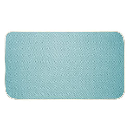 mDesign Microfiber Shower and Bath Mat for Bathroom Floor - X-Large, Aqua Blue