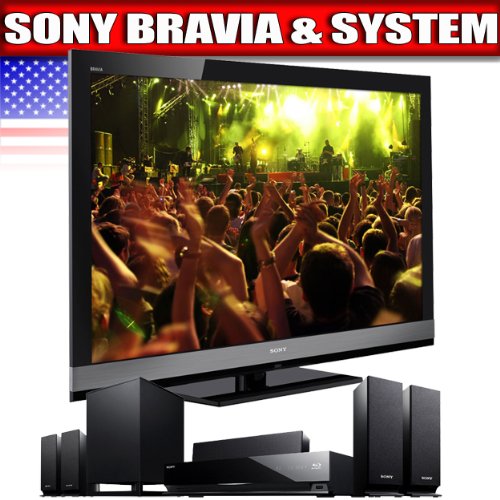 Sony Bravia EX700 Series 46-Inch LED HDTV, Black, Black + Sony BDV-E570 Blu-ray Disc Player Home Entertainment System, Black
