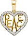 10KWG Diamond Fashion Pendant With 0.15CT Diamond Heart And The Word 