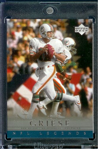 2000 Upper Deck Legends # 34 Bob Griese Miami Dolphins Football Card - Mint Condition - Shipped In Protective ScrewDown Display Case!