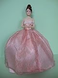 Peach Ball Gown with Red Stripes Ball Gown Made to Fit the Barbie Doll