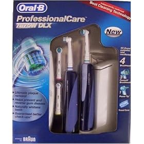 Braun Oral B 7875 DLX Professional Care Electric Toothbrush Twin Pack, Set of 2, 4 Heads Total