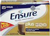 Ensure Plus Complete Balanced Nutrition Drink, Ready to Use, Milk Chocolate Shake, 24-8 Fluid Ounce Bottles