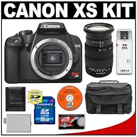 Click here to buy Canon Digital Rebel XS Digital SLR Camera and Sigma 18-200mm Optical Stabilizer Zoom Lens... by Canon.
