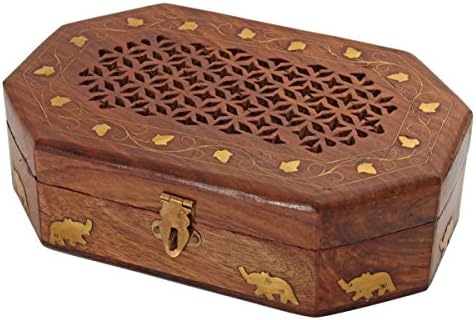 Diwali/Deepawali Gifts Handmade Rosewood Decorative Jewellery Storage Box / Trinket Box / Keepsake Organiser