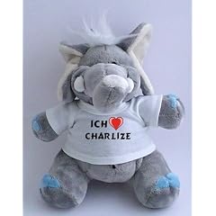 Elefant Pl�schtier mit Ich Liebe Charlize T-Shirt