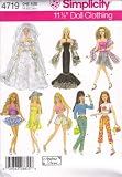 Simplicity Pattern 4719 for 11.5-Inch Fashion Doll Clothes