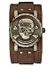 Old Watches - Marc Ecko Men's Old Skull Brown Leather Cuff Watch #E11581G1