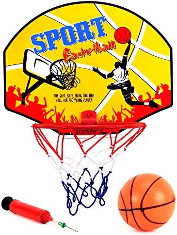 KT Sport Hoop & Backboard Children's Kid's Toy Basketball Playset w/ Toy Basketball, Backboard, Hoop, Net