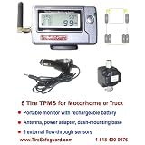6 Tire RV Flow-Through Sensor Tire Pressure Monitoring System (TPMS) by Tire-Safeguard